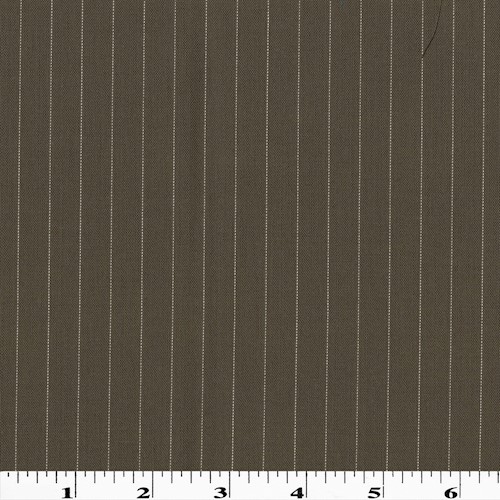 Cream Taupe Brown/White Wool Blend Pinstripe Shirting APS00361