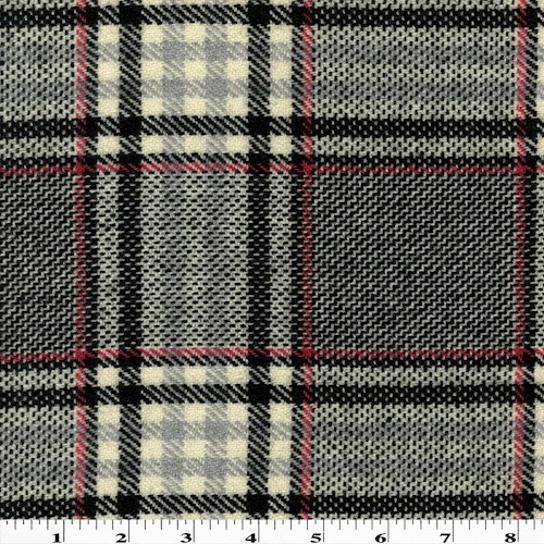 Black/Pink/Multi Wool Blend Plaid Woven Jacketing APS00365
