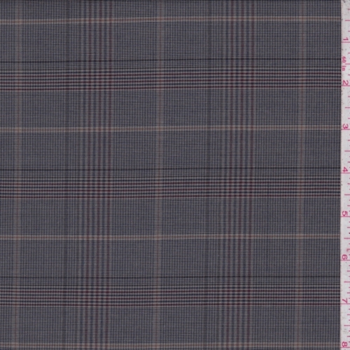 Nickel/Maroon Plaid Shirting