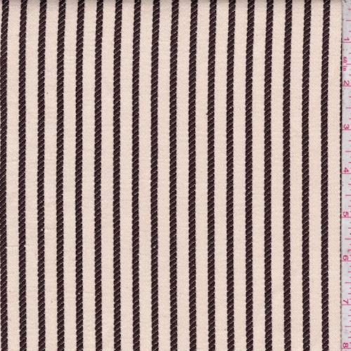 Cream/Mocha Rope Stripe Twill Decorating Fabric