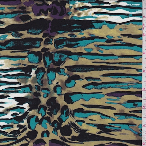 Olive/Aquamarine/Plum Tiger Print Swimwear