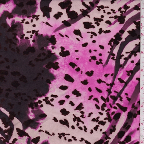 Beige/Hot Pink/Maroon Zebra Print Swimwear