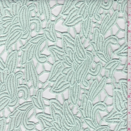 Minted Ice Stylized Floral Guipure Lace