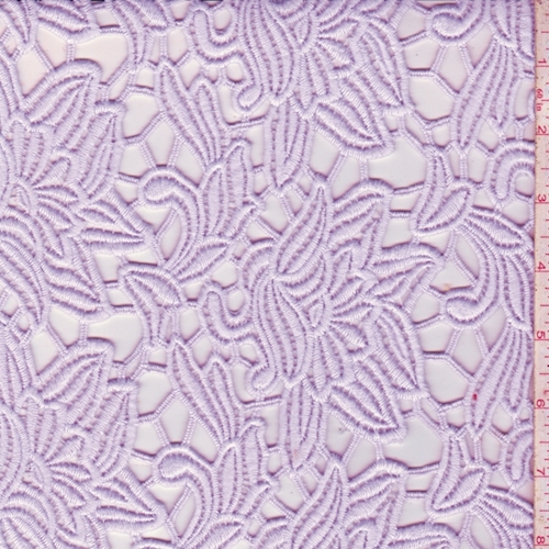 Pale Lavender Stylized Floral Guipure Lace