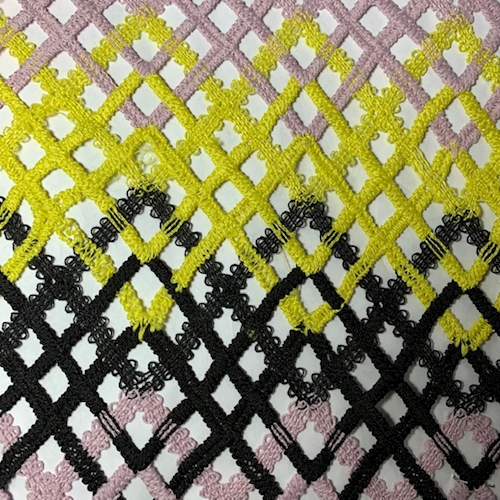 Pink/Black/Lemon Chevron Lace