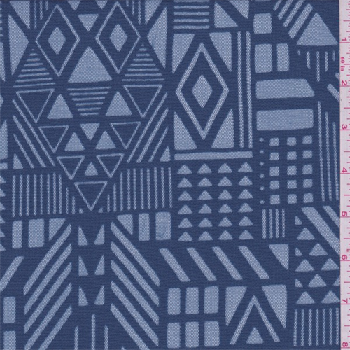 *6 5/8 YD PC--Oxford Blue Geo Ethnic Mesh
