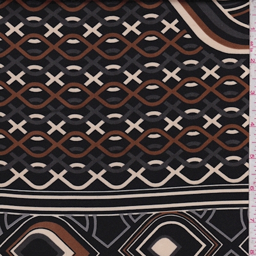 Black/Nutmeg/Cream Chain Satin Charmeuse