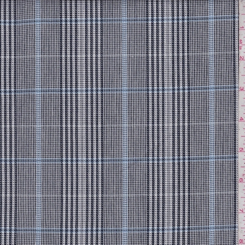 Black/White/Blue Glen Plaid Jacketing