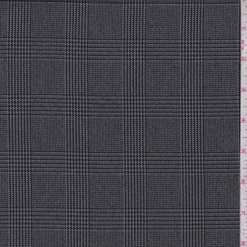 Grey/Black Glenplaid Wool Blend Flannel Suiting