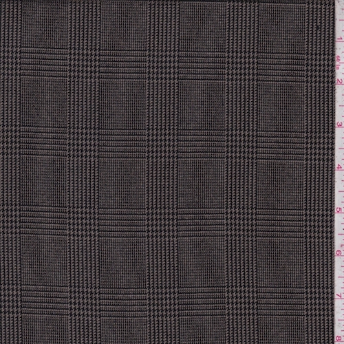 Tobacco/Black Glenplaid Wool Blend Flannel Suiting