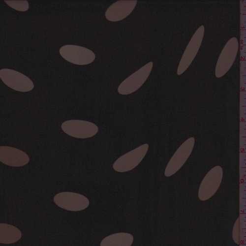 Black/Pale Taupe Polka Dot Chiffon