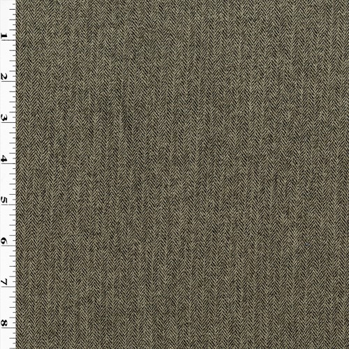 Brown/Beige Wool Blend Stretch Herringbone Suiting APS00412