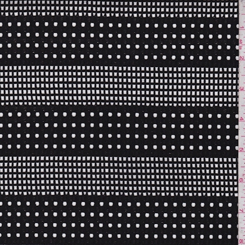 Black Stripe Mesh Lace