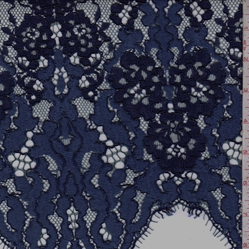Blue Iris/Dark Teal Floral Corded Lace