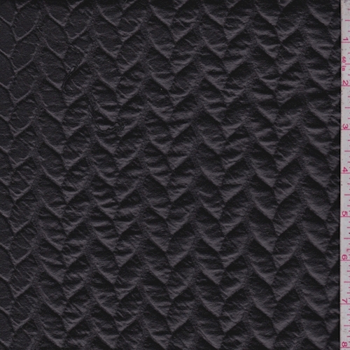 Black Braided Stripe Knit Pleather