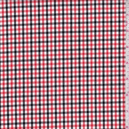 Fire/Black/White Check Cotton Shirting