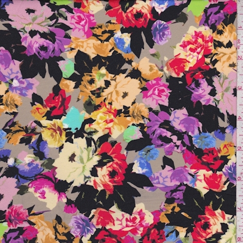 Black Multi Rose Print Activewear/Swimwear
