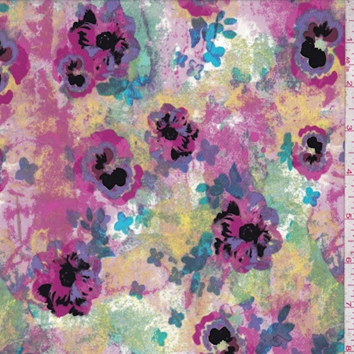 Jade/Magenta/Purple Mottled Floral Knit Activewear