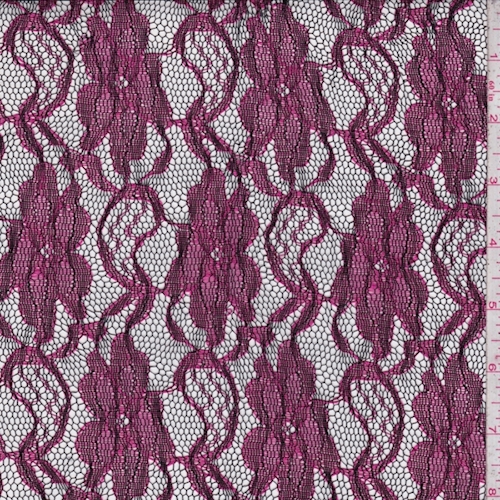 Hot Pink/Black Floral Stretch Lace