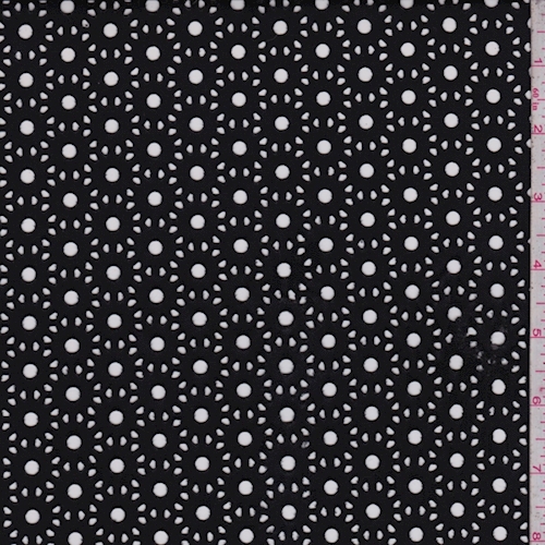 Black Floral Eyelet Knit Pleather