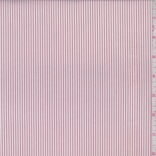 White/Garnet Pinstripe Shirting