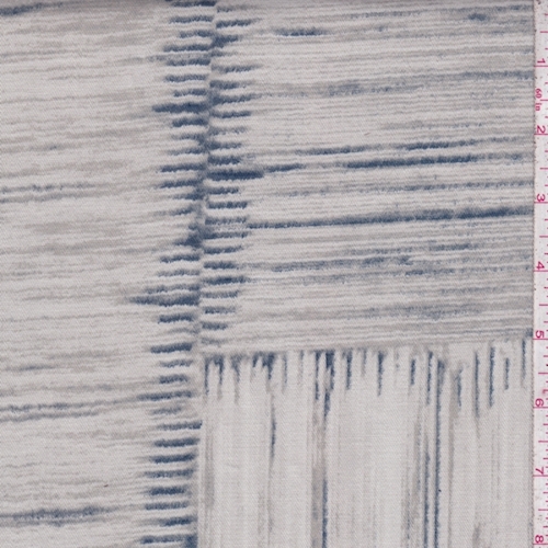 Ecru/Grey/Slate Patchwork Print Twill