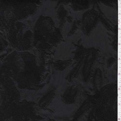 *2 YD PC--Black Jacquard Floral Organza