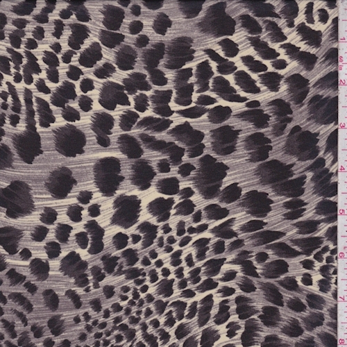 Tan/Plum/Black Animal Print Georgette
