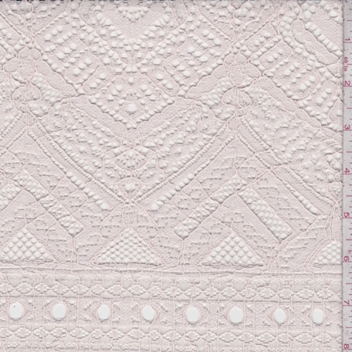 Peach Blush Deco Chevron Corded Lace