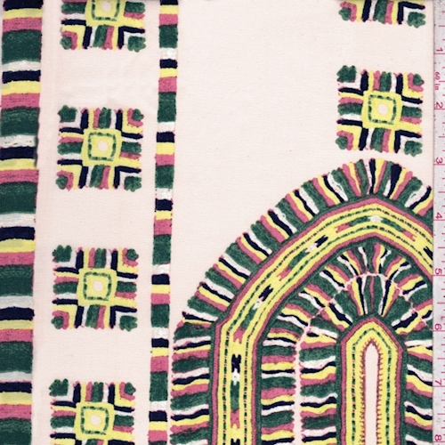 Vanilla Multi Southwest Print Silk Crepe de Chine