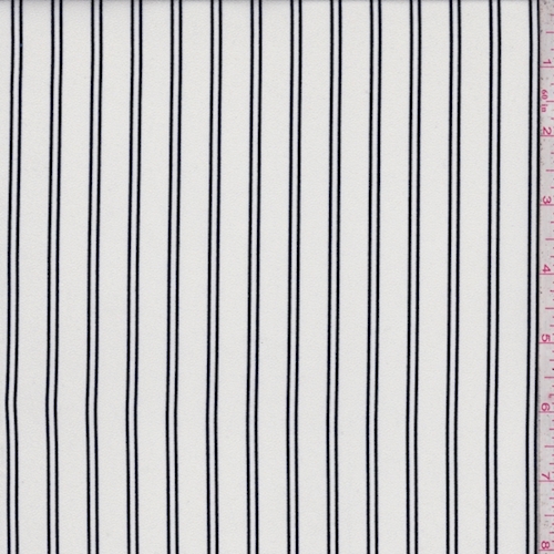Ivory/Black Double Stripe Crepe Georgette