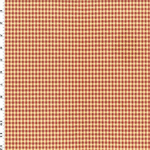 *3 1/4 YD PC--Red/Yellow Cotton Plaid Dobby Home Decorating Fabric