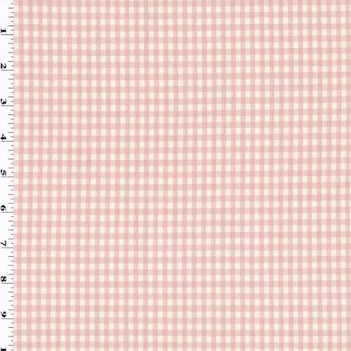 *6 1/4 YD PC--Pink/White Cotton Dobby Plaid Home Decorating Fabric
