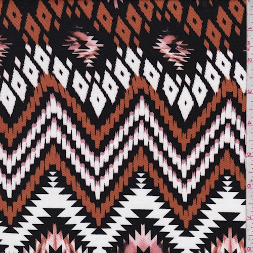 Black/Pumpkin/White Aztec Chevron Challis