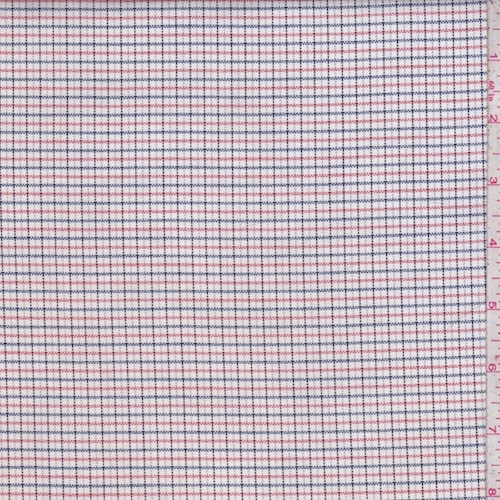 White/Black/Orange Mini Check Oxford Shirting