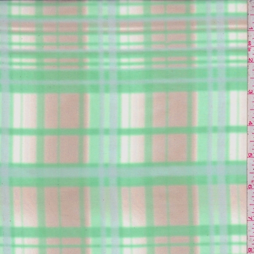 White/Kelly/Beige Plaid Organza