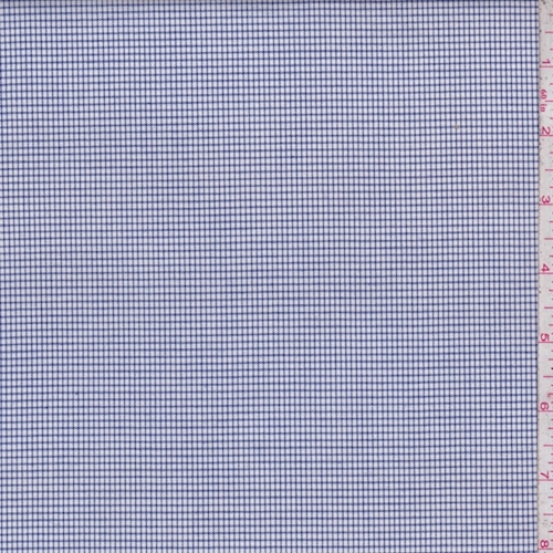Ink Blue/White Mini Check Shirting