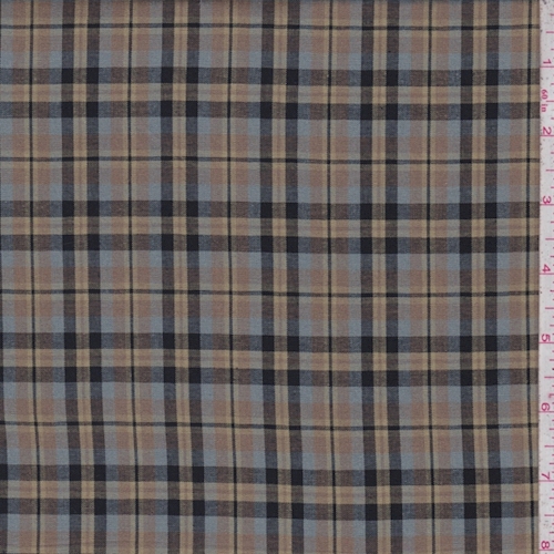Brown/Grey/Black Plaid Shirting