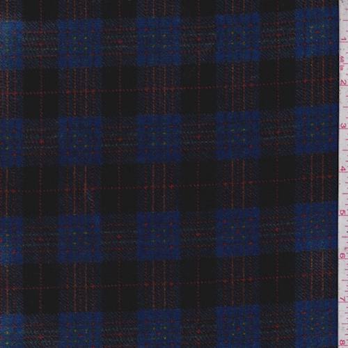 Electric Blue/Black Plaid Velveteen