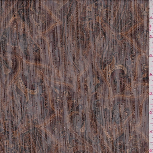 Rust/Mahogany Paisley Crinkle Chiffon