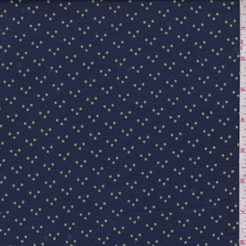Navy/Jade Dot Rayon Jersey Knit