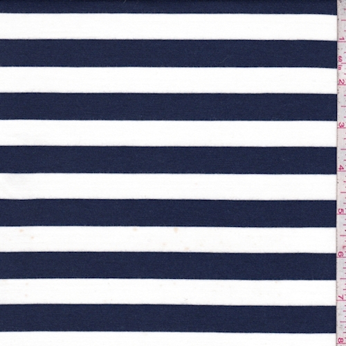 Dark Blue/White Stripe Jersey Knit