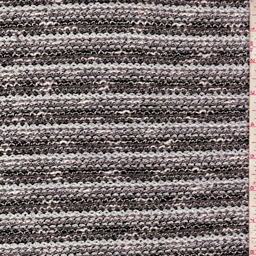 White/Stone/Black Stripe Boucle Sweater Knit