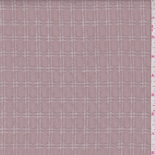 Dusty Mauve Embroidered Check Gauze