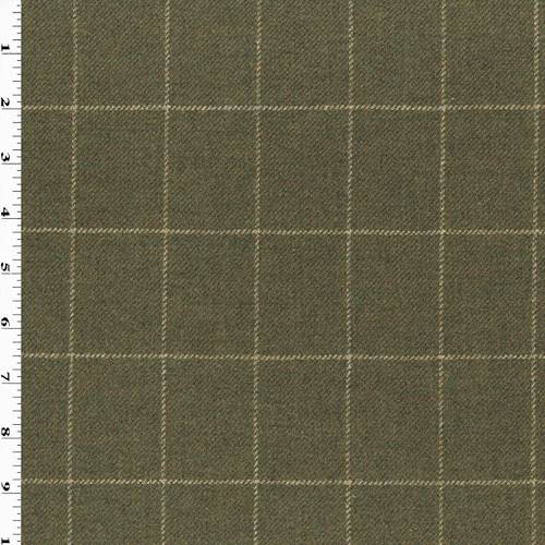 *2 YD PC--Antique Brown/Beige/Multi Wool Blend Grid Jacketing