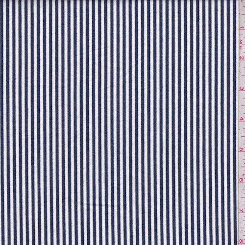 White/Dark Navy Stripe Flannel