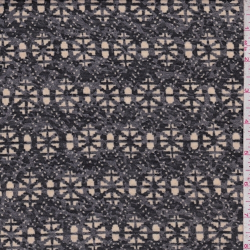 Dark Grey/Beige/Black Medallion Jersey Knit