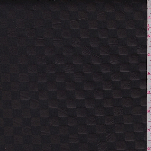 Black Pleather Check Scuba Knit