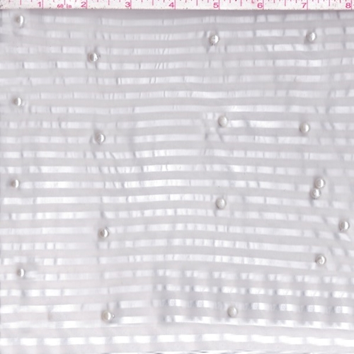 White Stripe Organza