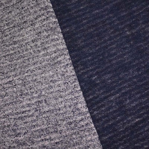 Deep Navy/Multi Wool Blend Brushed Pile Stripe Sweater Knit APS00315